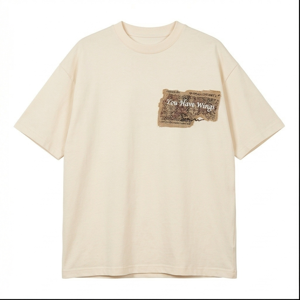 You Have Wings Distressed Oversized Tee