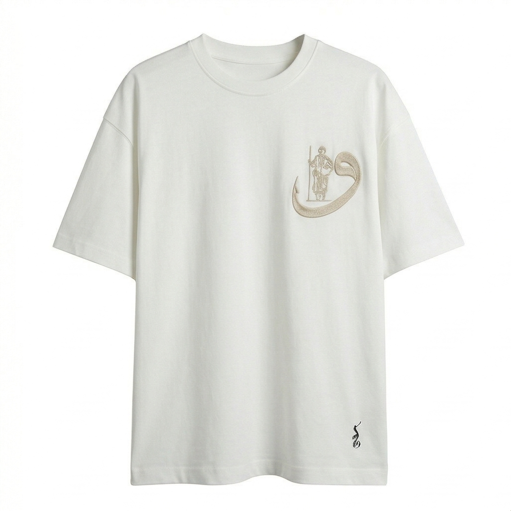 Ornate Waw (و) Calligraphy Oversized Tee