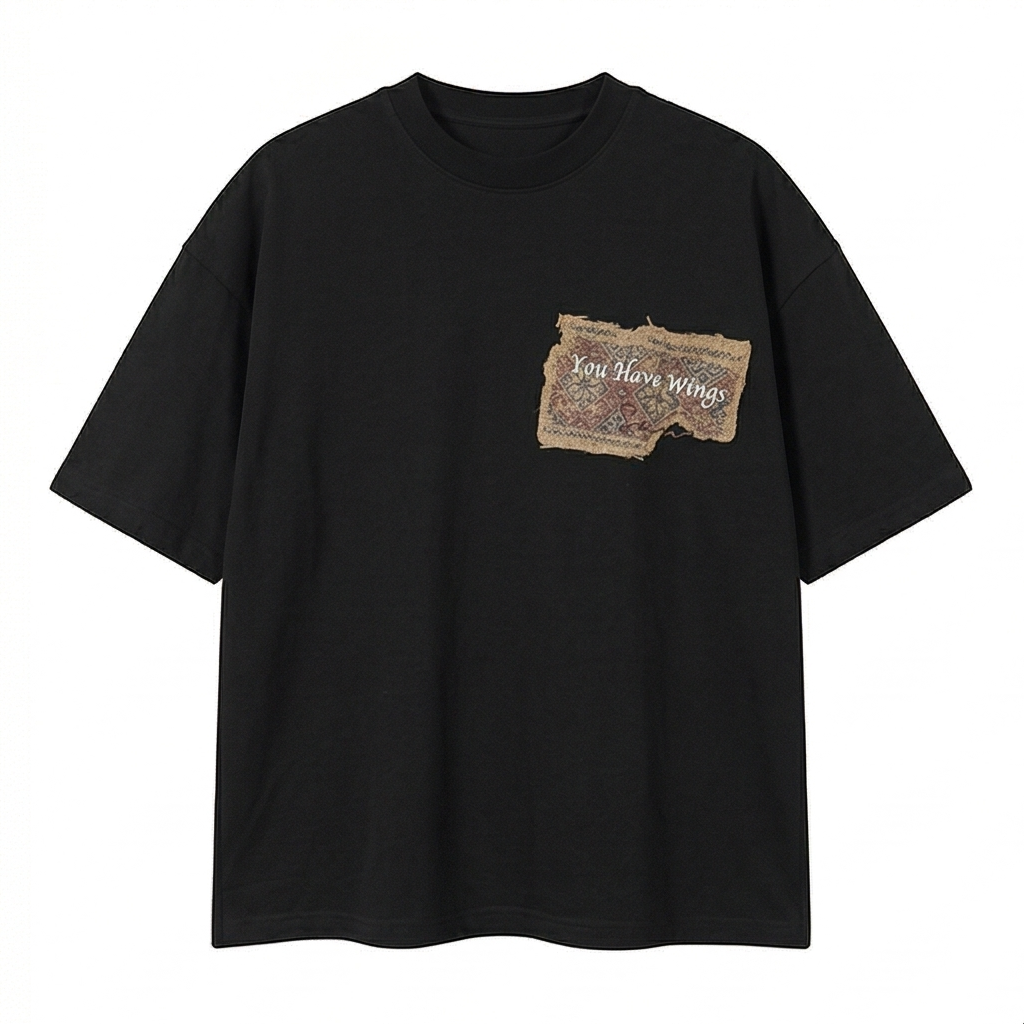You Have Wings Distressed Oversized Tee
