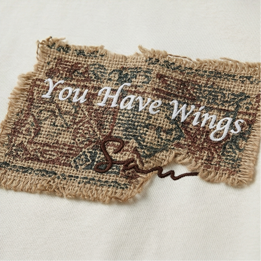 You Have Wings Distressed Oversized Tee