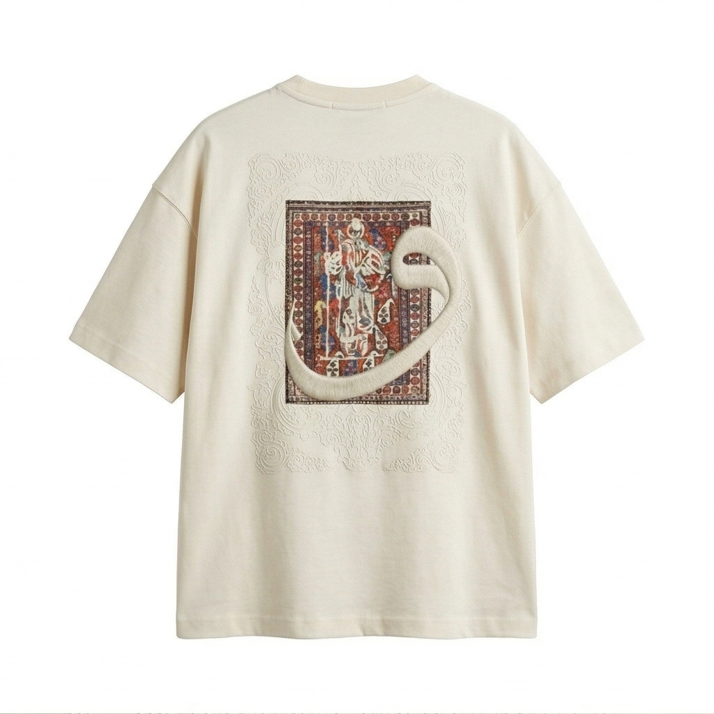 Ornate Waw (و) Calligraphy Oversized Tee