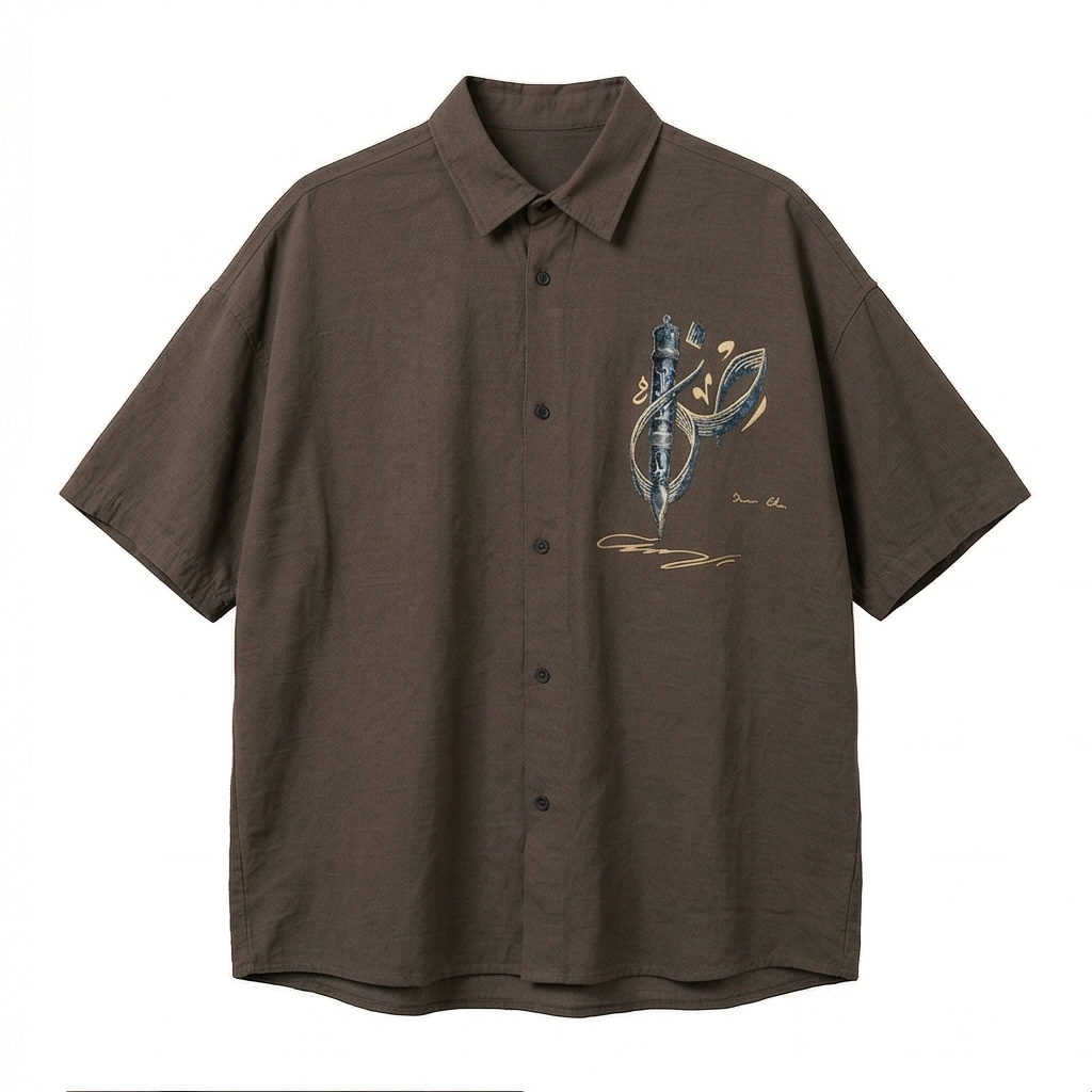 Dhad (ض) Oversized Textured Shirt