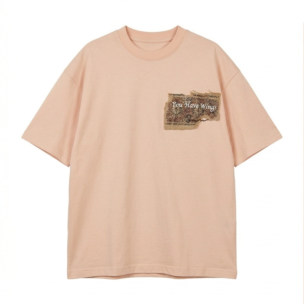You Have Wings Distressed Oversized Tee