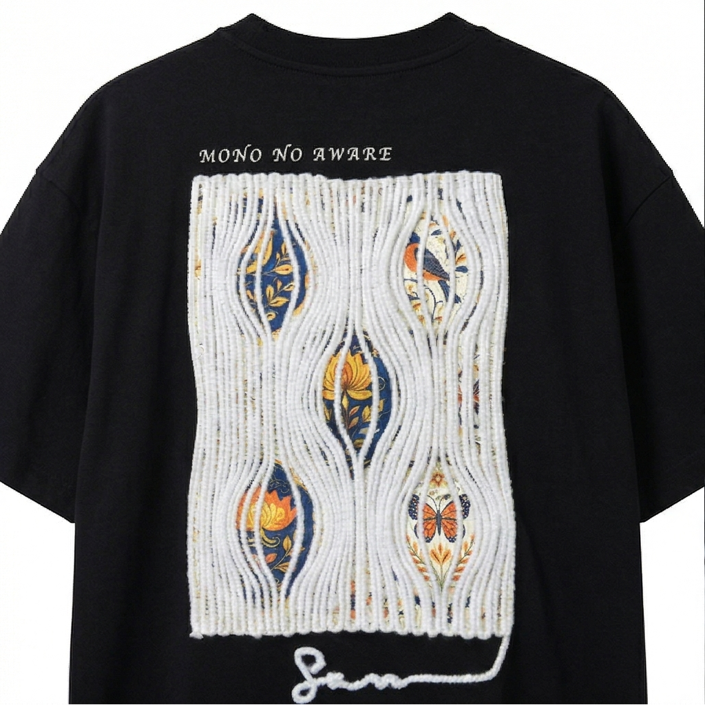 Mono No Aware Oversized Woven Patch T-Shirt