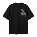 Peacock Feather Oversized Rug Patch T-Shirt