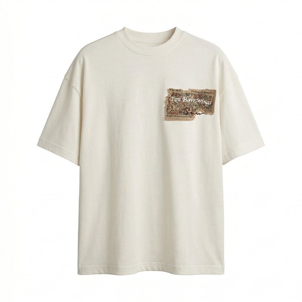 You Have Wings Distressed Oversized Tee