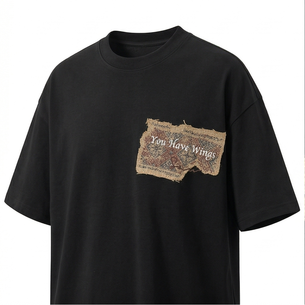 You Have Wings Distressed Oversized Tee