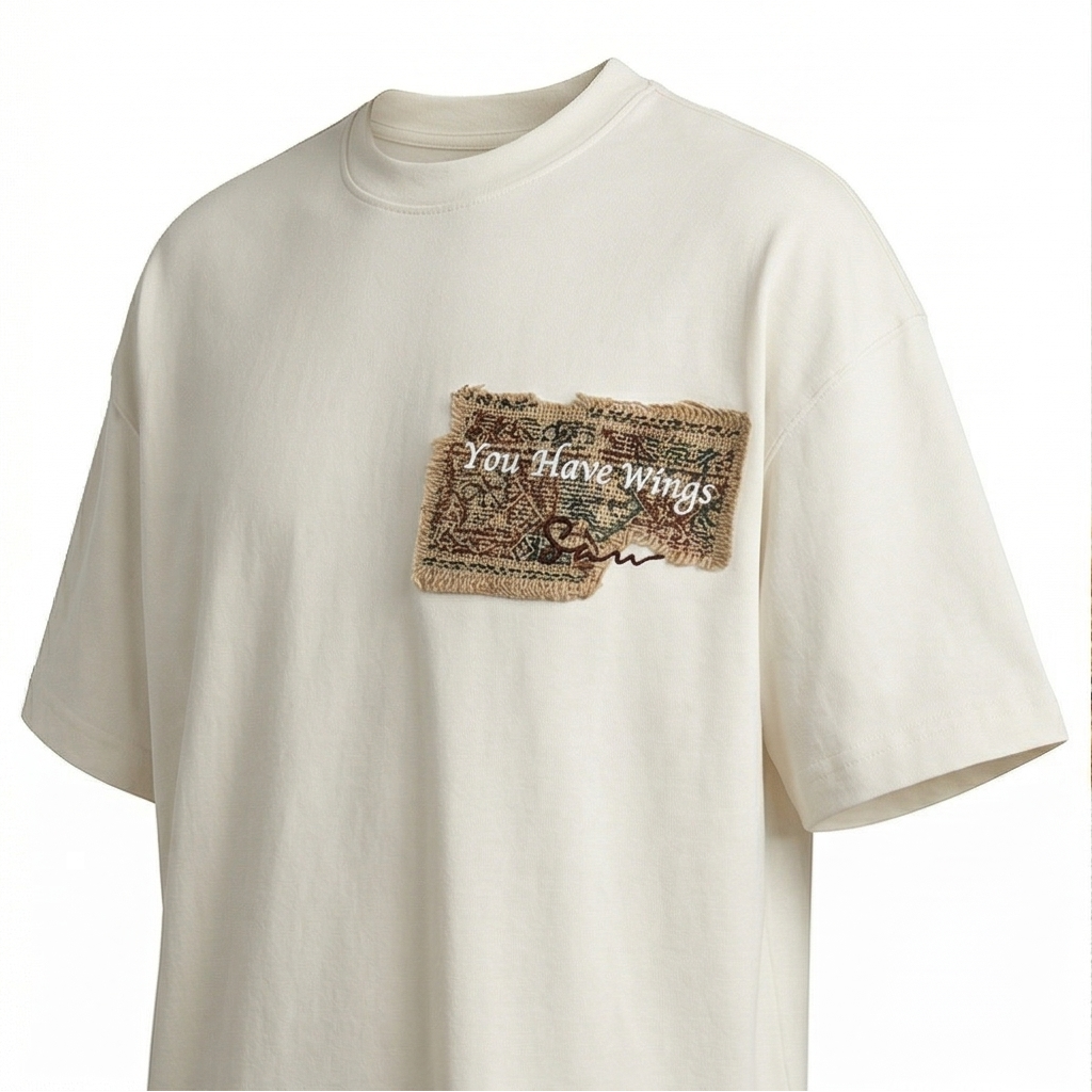 You Have Wings Distressed Oversized Tee
